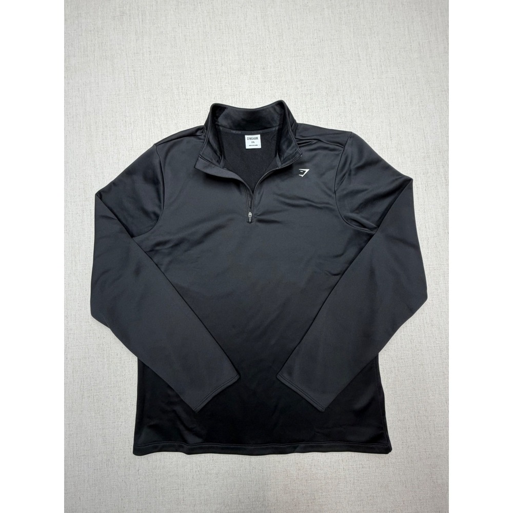Gymshark Mens Arrival 1/4 Zip Pullover Black XXL Recycled Polyester A1C4Q